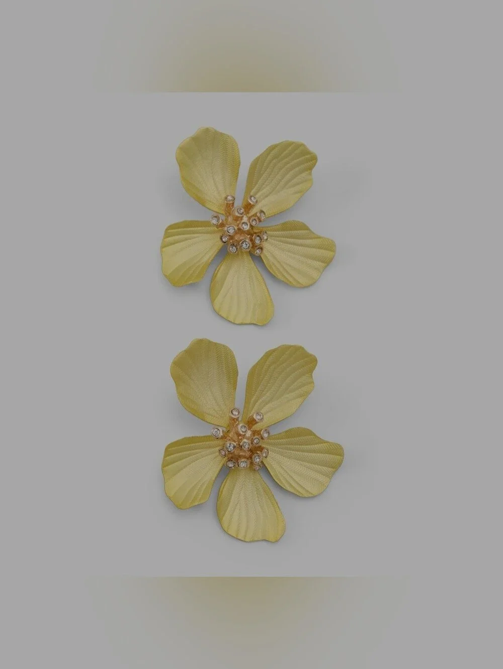 Aldo Gold Floral Crystal Drop Earrings - Picture 6 of 9